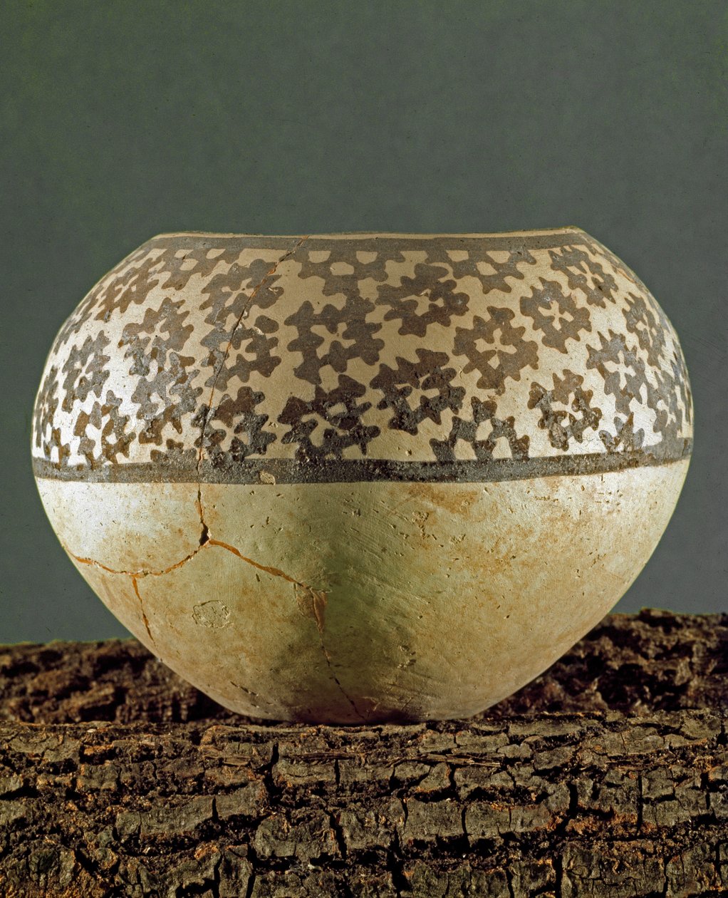Prehistoria: gliniana waza z geometrycznymi dekoracjami typu Anau ze stanowiska Gheoksjur (Turkmenistan Południowy). 4000-3500 pne Eneolityczny, epoka miedzi. Sankt Petersburg, Ermitaż, Rosja autorstwa Prehistoric Prehistoric