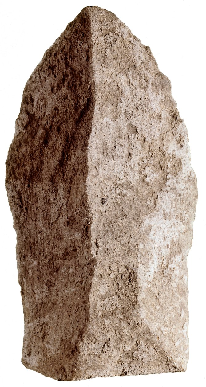 Kamień epoki mezolitu. Z Quintany. Posada, Piwnica La Riera (zdjęcie) autorstwa Prehistoric Prehistoric