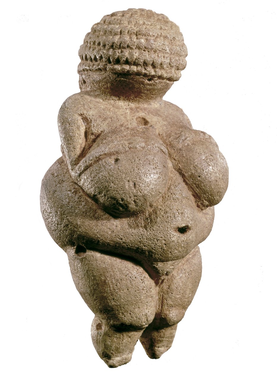 Wenus z Willendorfu, 23000 pne (górny paleolit) (wapień) autorstwa Prehistoric Prehistoric