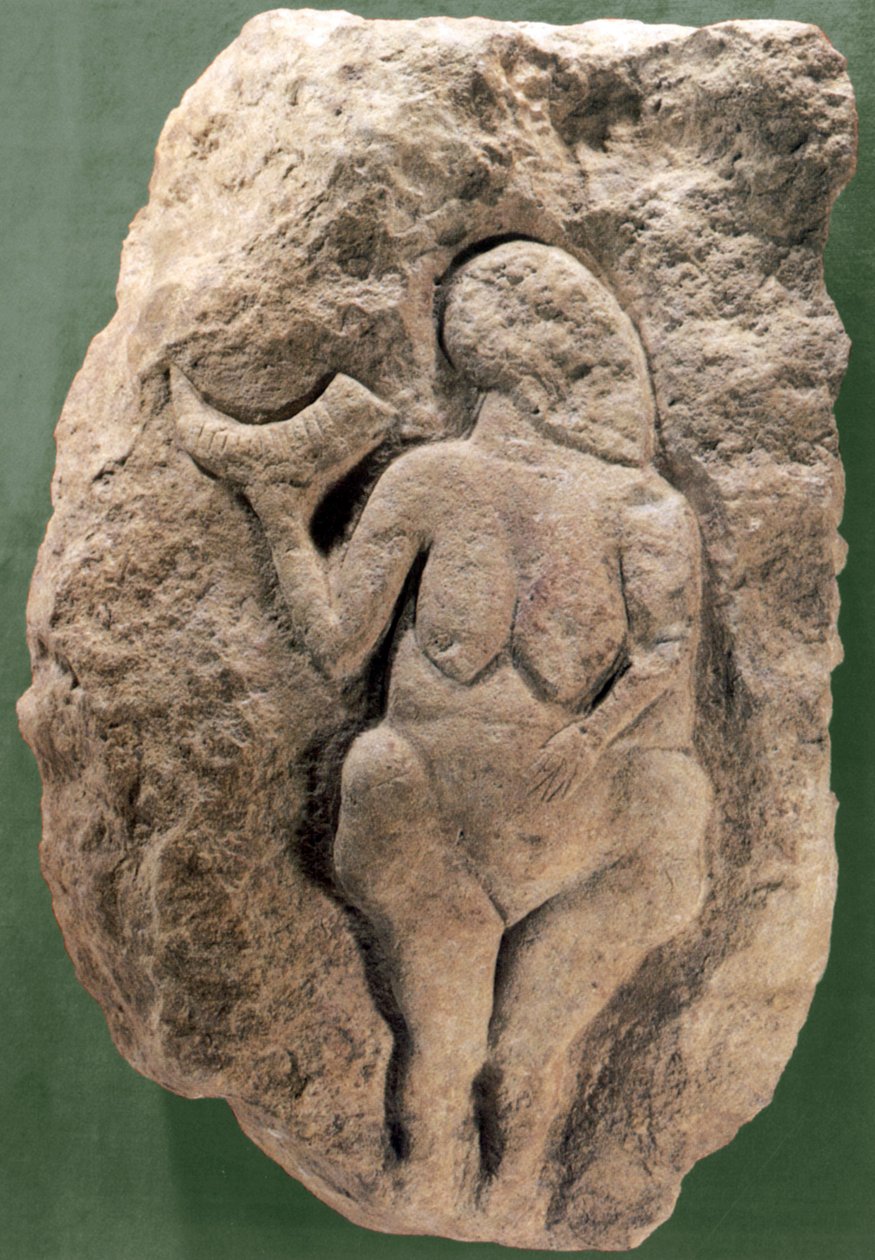Venus de Laussel, czyli Wenus, ma róg autorstwa Prehistoric Prehistoric