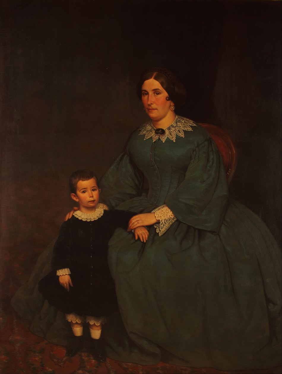 Portret Cecylii R. de Peralta Ramos i jej syna autorstwa Prilidiano Pueyrredon