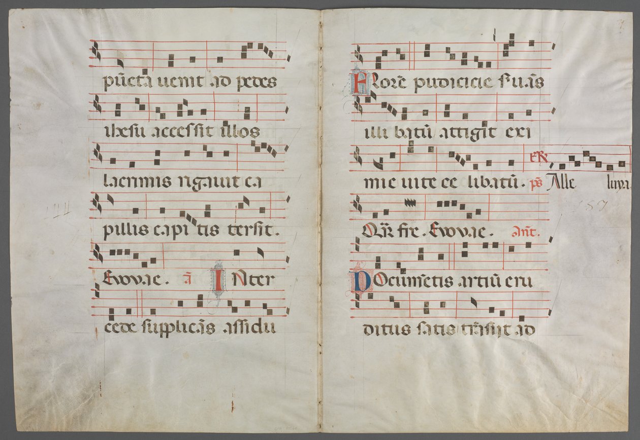 Bifolium z antyfonarza: muzyka autorstwa Primo Miniatore di San Domenico