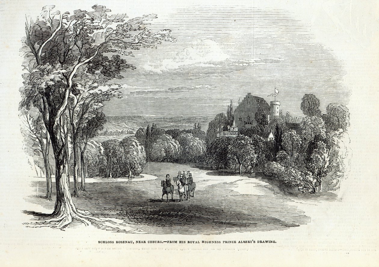 Schloss Rosenau, niedaleko Coburga, z "The Illustrated London News", 30 sierpnia 1845 r. autorstwa Prince Albert of Saxe Coburg and Gotha