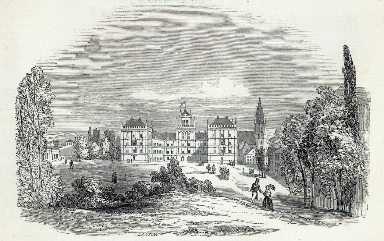 Pałac Ehrenburg w Coburgu, ryty W.J. Linton, z „The Illustrated London News”, 30 sierpnia 1845 autorstwa Prince Albert of Saxe Coburg and Gotha