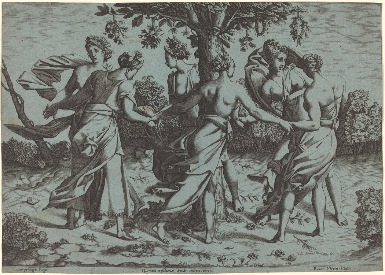 Taniec driad autorstwa Probably French 16th Century after Pierre Milan after Rosso Fiorentino