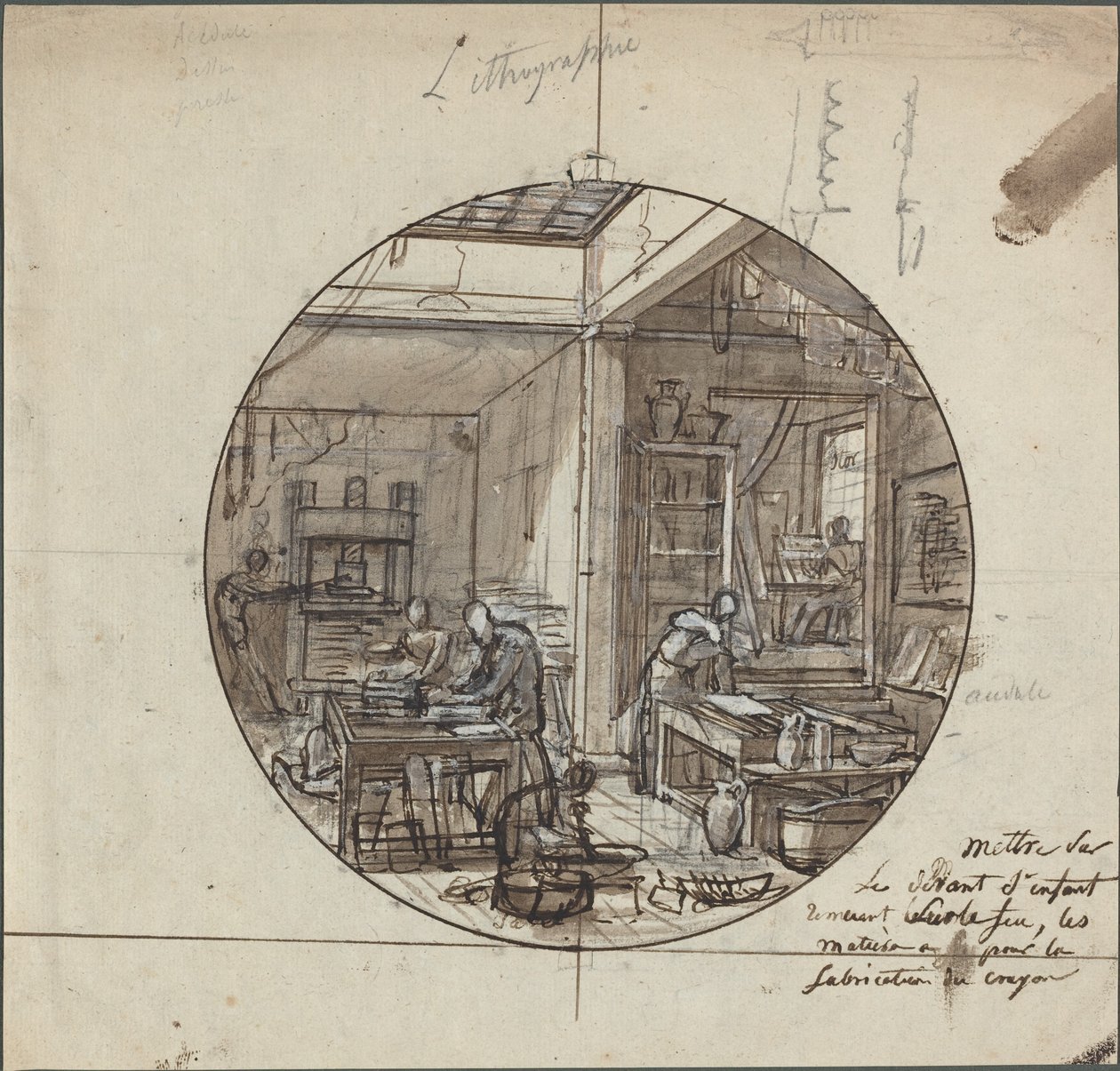 Pracownia Litograficzna autorstwa Probably French 19th Century