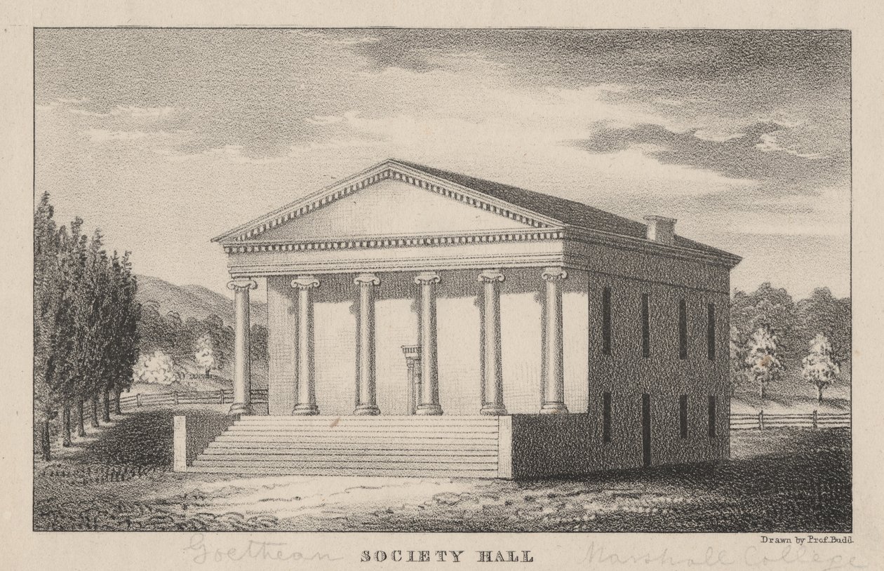 Sala Towarzystwa Goethego, Marshall College, Mercersberg, PA, 1830 autorstwa Prof. Budd