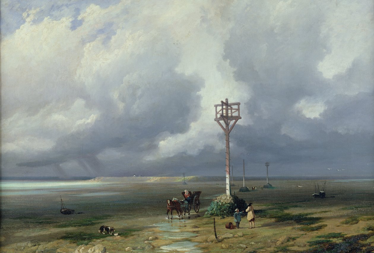 Passage du Gois w Noirmoutier, 1859 autorstwa Prosper Barbot