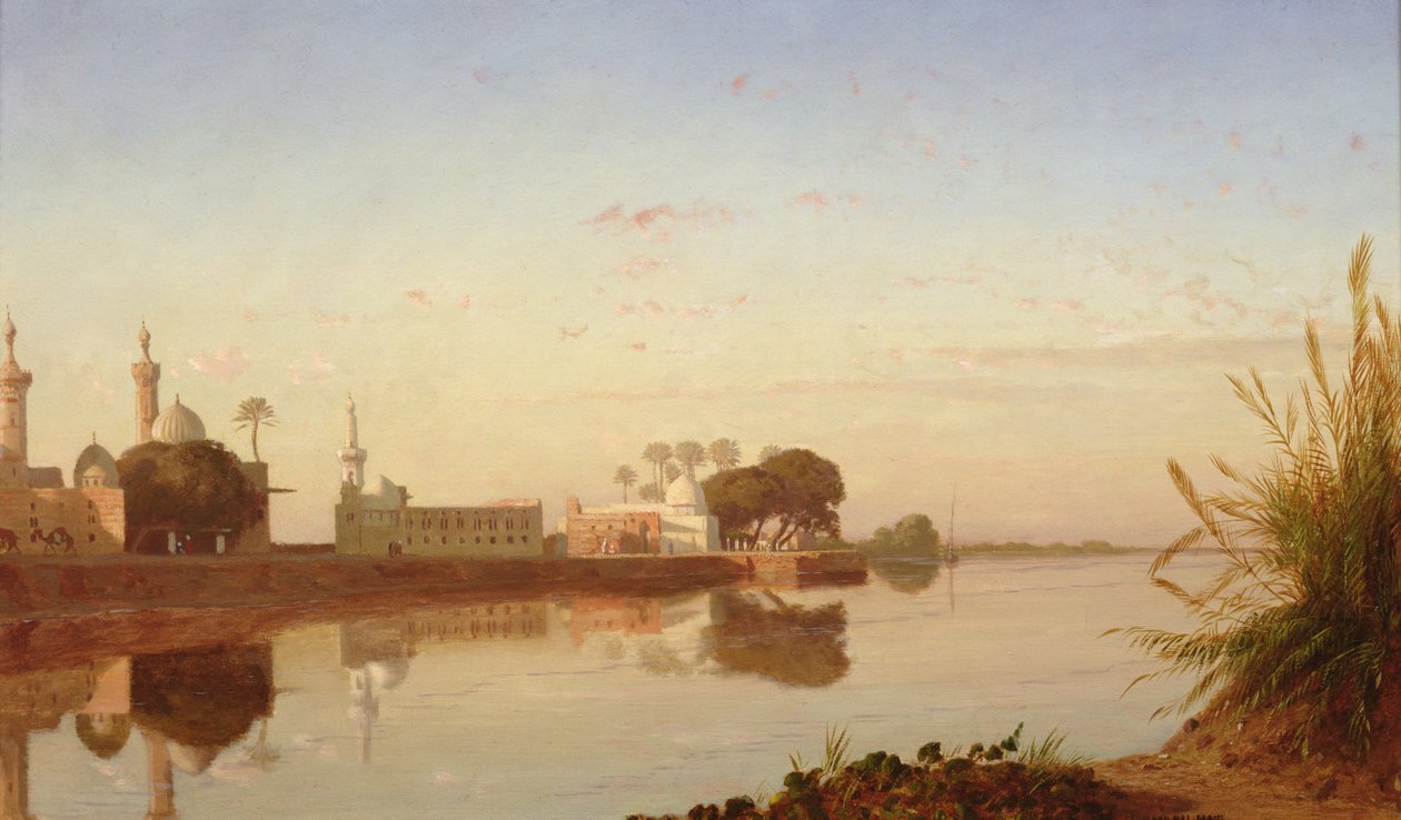 Widok na Nil w Dolnym Egipcie, ok. 1840 r. autorstwa Prosper Georges Antoine Marilhat