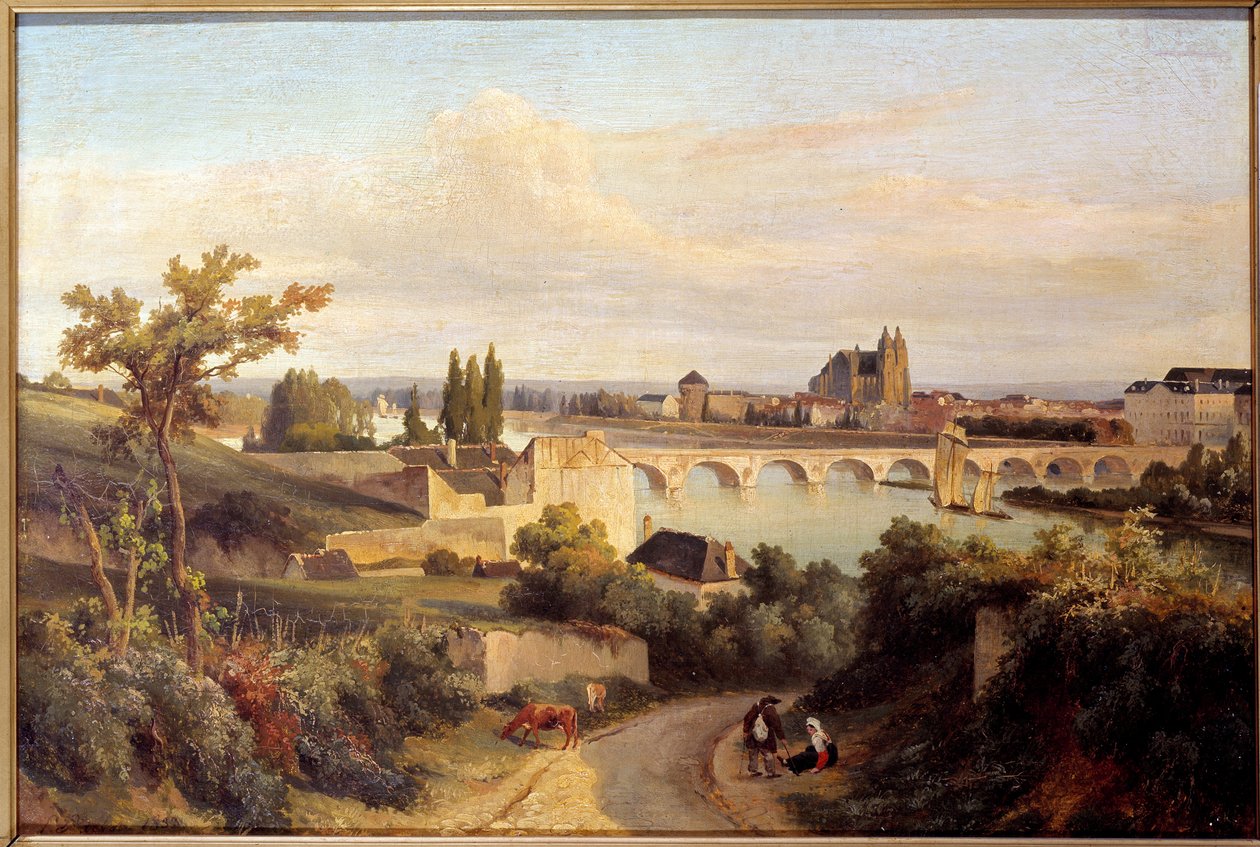 Most Tours w 1833 r. Obraz Prospera Barbota (1798-1878) 1833 Nantes, Musee des Beaux Arts autorstwa Prosper Barbot
