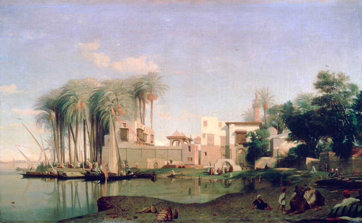 Beni Suef nad Nilem, XIX w. autorstwa Prosper Georges Antoine Marilhat