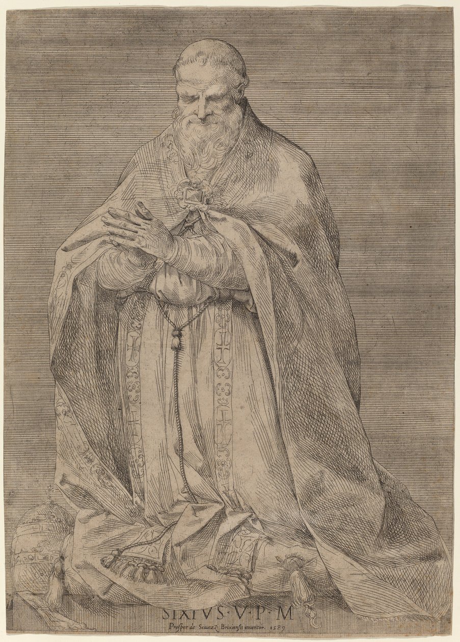 Papież Sykstus V autorstwa Prospero Bresciano, after Giuseppe Cesari
