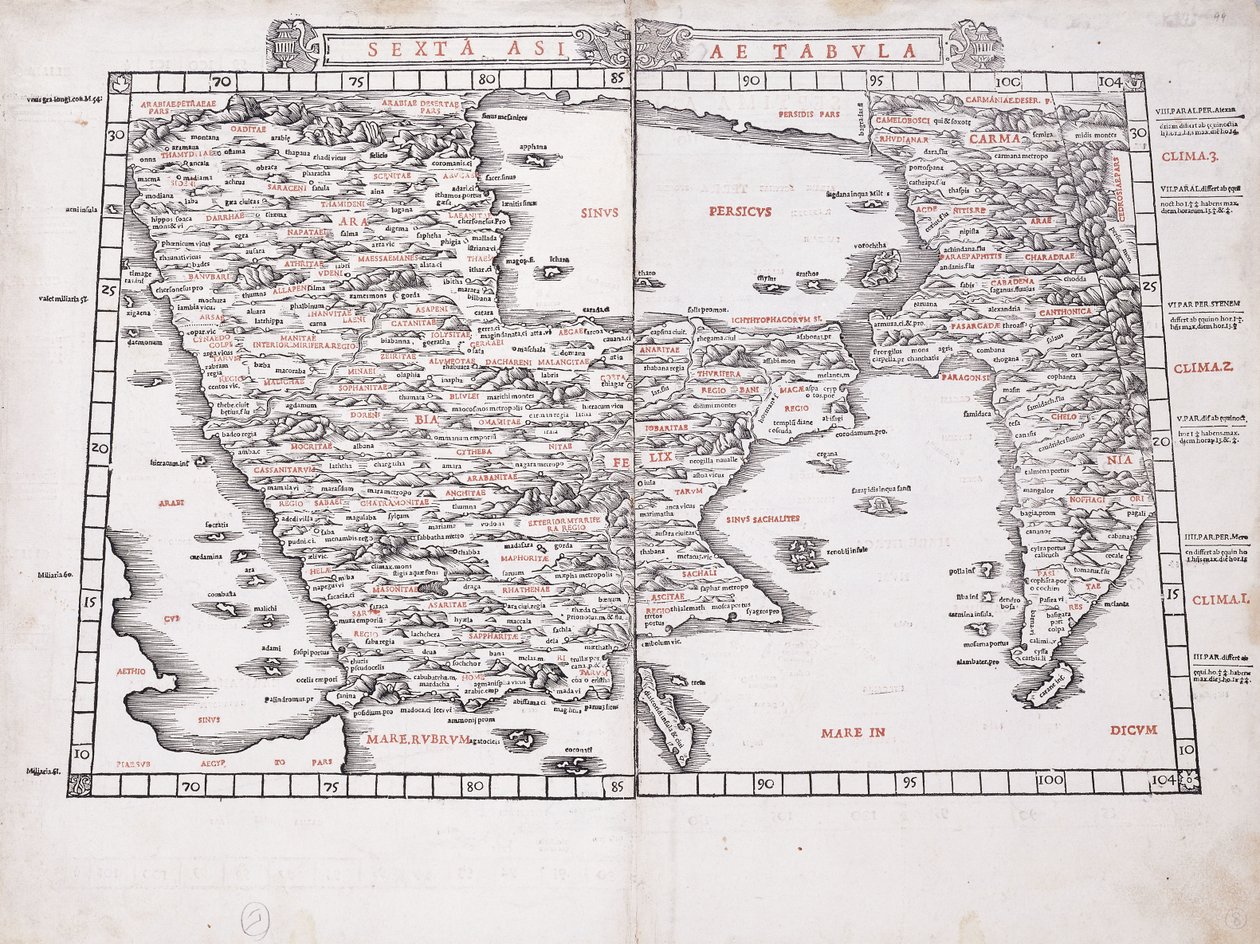 Szósta mapa Azji autorstwa Ptolemy