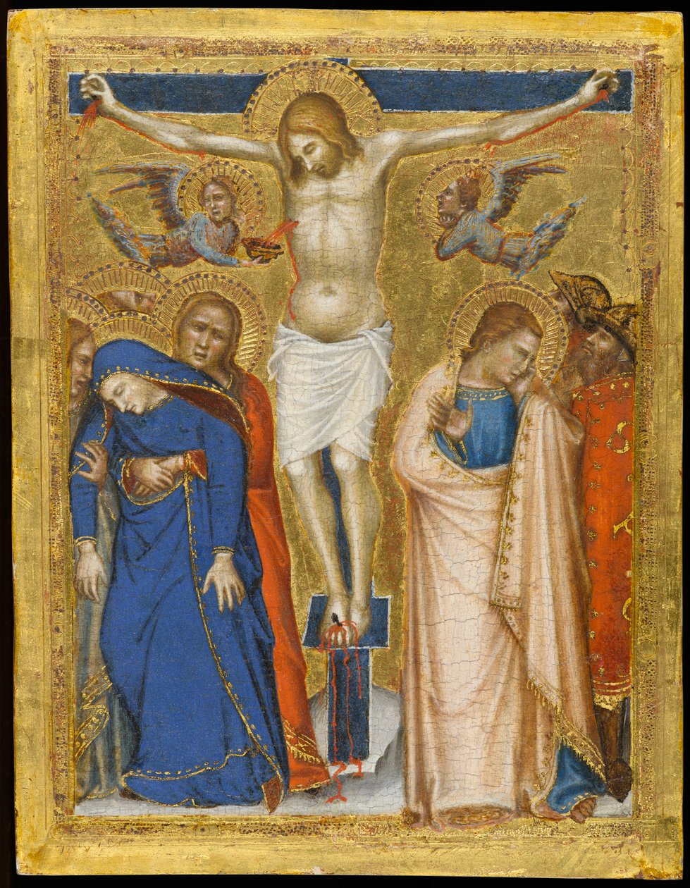 Ukrzyżowanie, ok. 1330 (tempera i złoty płatek na desce) autorstwa Puccio and Stefano Capanna