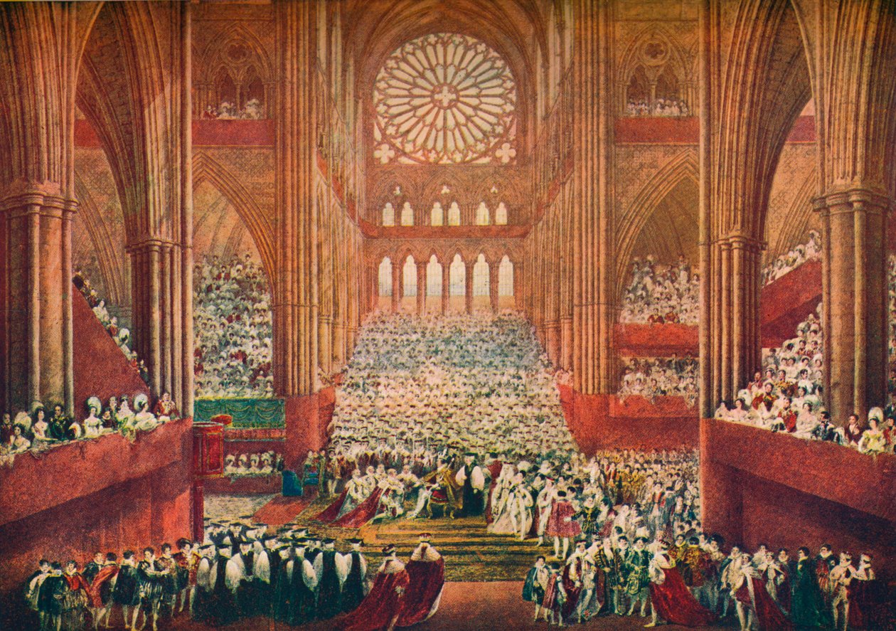 Koronacja króla Jerzego IV w Opactwie Westminsterskim, Londyn, 1821 1906. autorstwa Pugin and Stephanoff