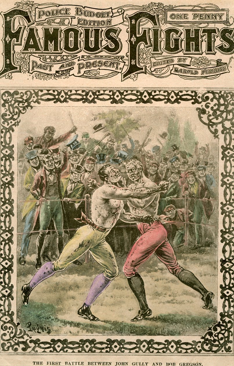 Pierwsza bitwa między Johnem Gully i Bobem Gregsonem, 1807 pod koniec XIX lub na początku XX wieku. autorstwa Pugnis