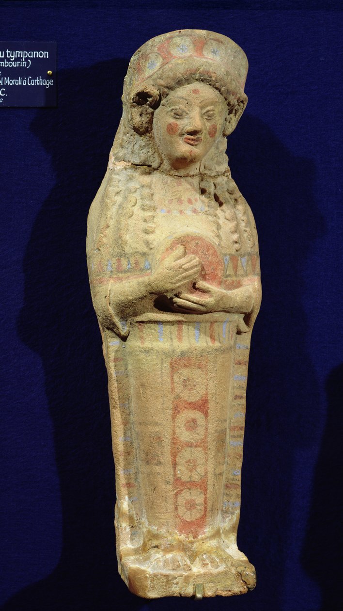 Statuetka muzyka (kamień polichromowany) autorstwa Punic