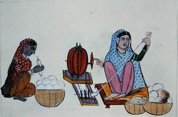 Cotton Mill (Behna) c.1890 (akwarela na papierze) autorstwa Punjabi School