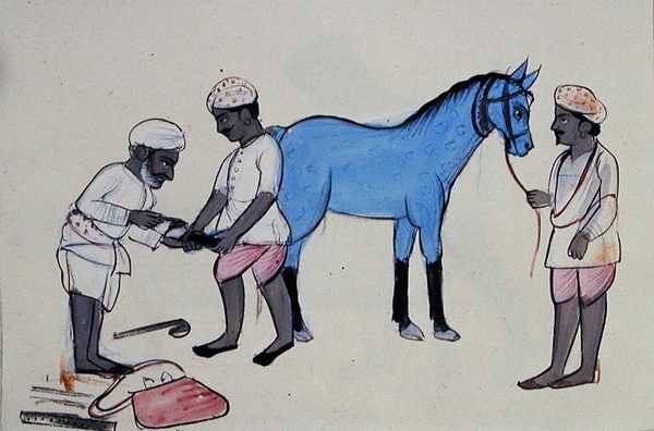 Podkowa (Halband) c.1890 (akwarela na papierze) autorstwa Punjabi School