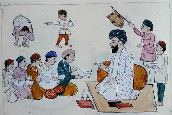 Indigenous School, c.1890 (akwarela na papierze) autorstwa Punjabi School