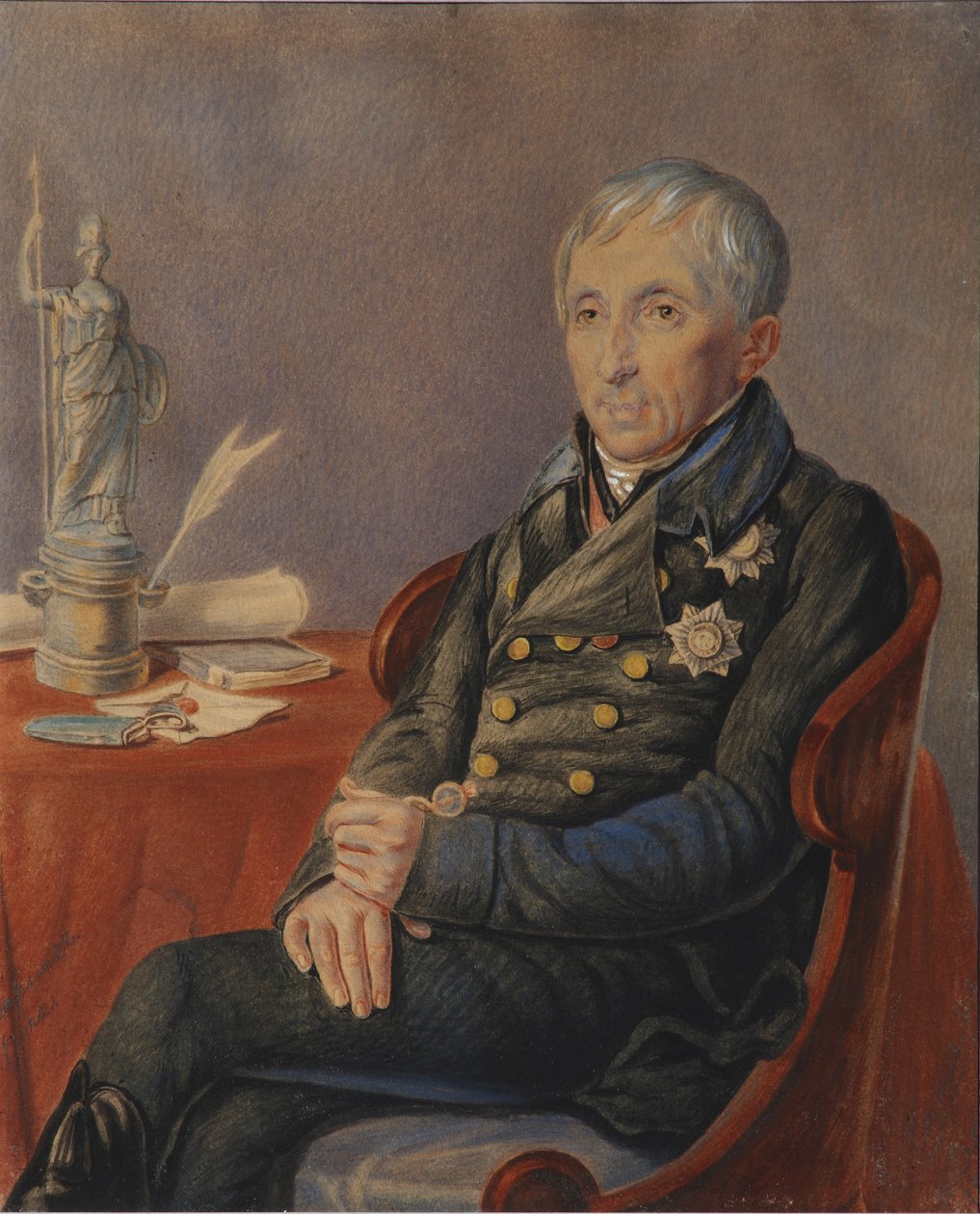 Portret Aleksieja Nikołajewicza Olenina 1763-1843, lata 20. XIX wieku autorstwa Pyotr Alexeevich Olenin