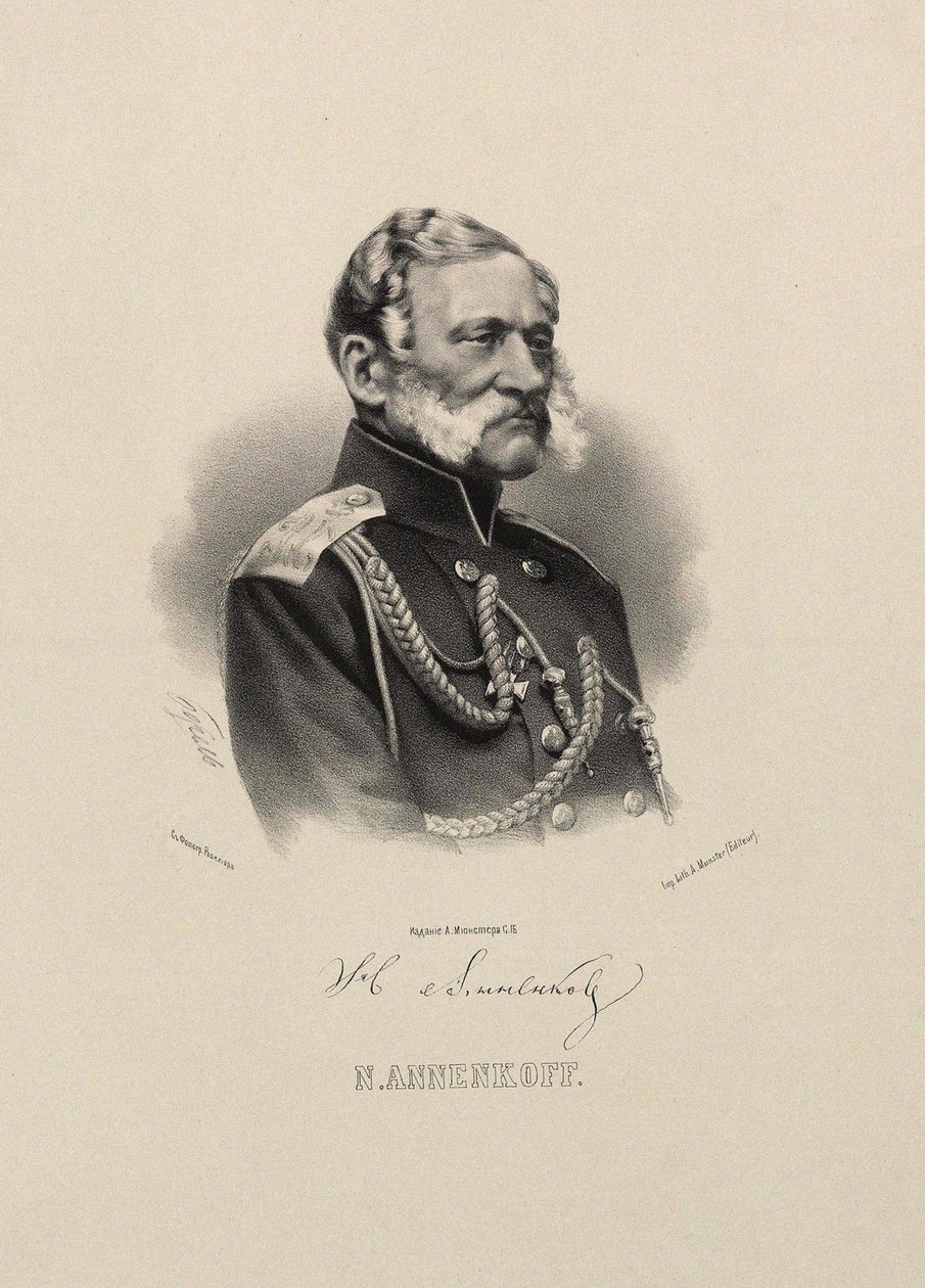 Portret generała Nikołaja Nikołajewicza Annienkowa 1799-1865. autorstwa Pyotr Fyodorovich Borel