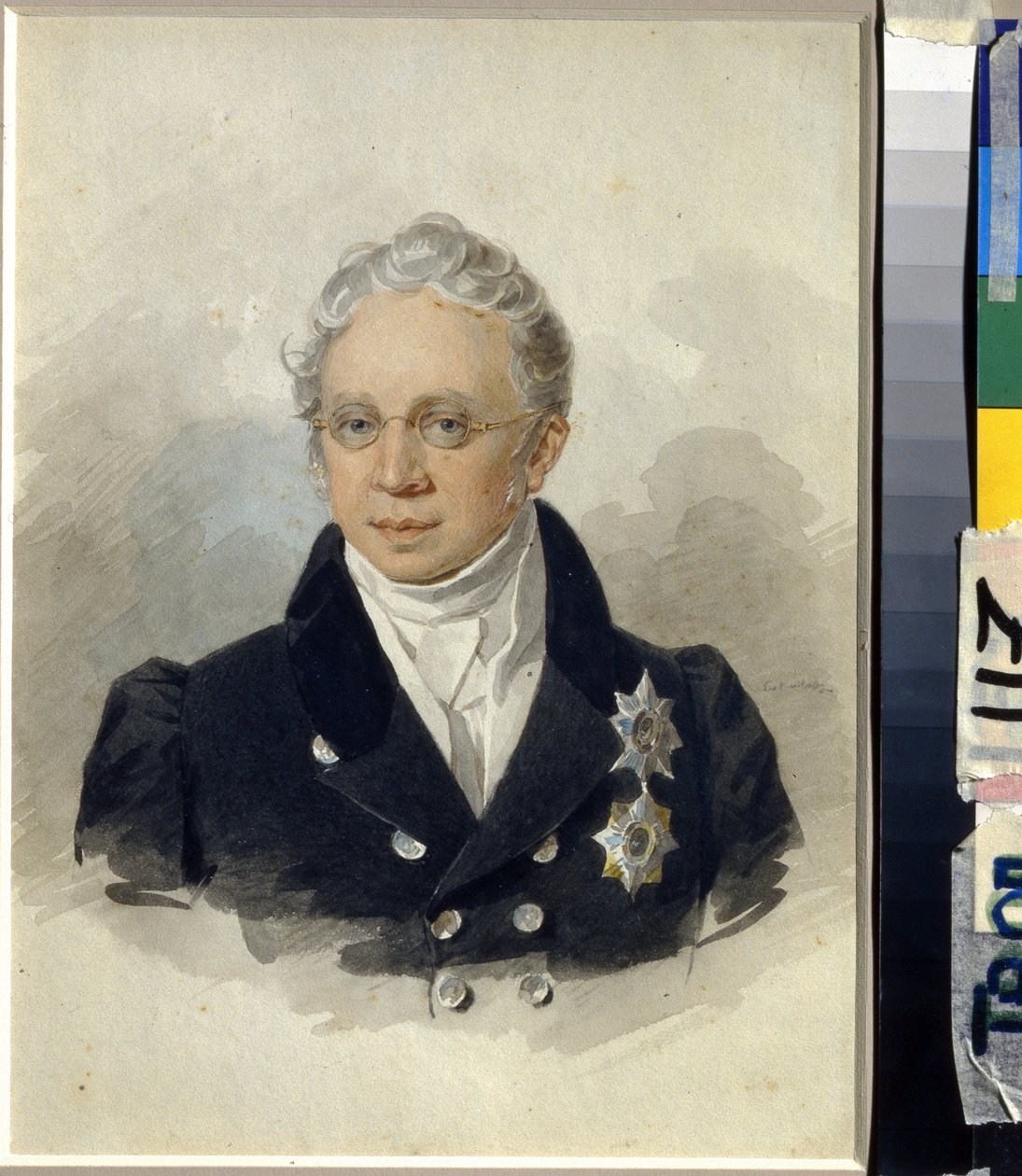 Portret hrabiego Karola Roberta de Nesselrode (Karl Robert von Nesselrode) (1780-1862). (Portret hrabiego K.R. Nesselrode). Praca Piotra (Piotra) Fiodorowicza Sokołowa (Pierre Sokołowa) (1791-1848), akwarela na papierze, po 1829 r. Sztuka rosyjska XIX w. autorstwa Pyotr Fyodorovich Sokolov
