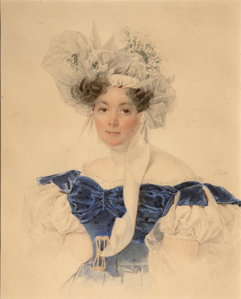 Portret hrabiny Warwary Siergiejewny Golicyny 1794-1875, z domu Rumiancewa-Kagulska, połowa lat 30. XIX wieku autorstwa Pyotr Fyodorovich Sokolov