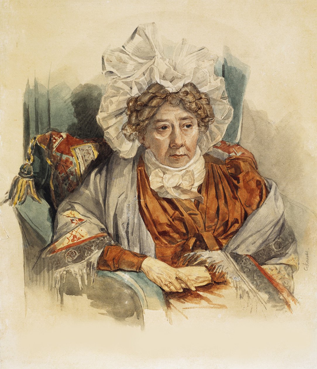 Portret Natalii Kirillovnej Zagryazyskiej z domu Razumovskiej 1747-1837, 1821 autorstwa Pyotr Fyodorovich Sokolov
