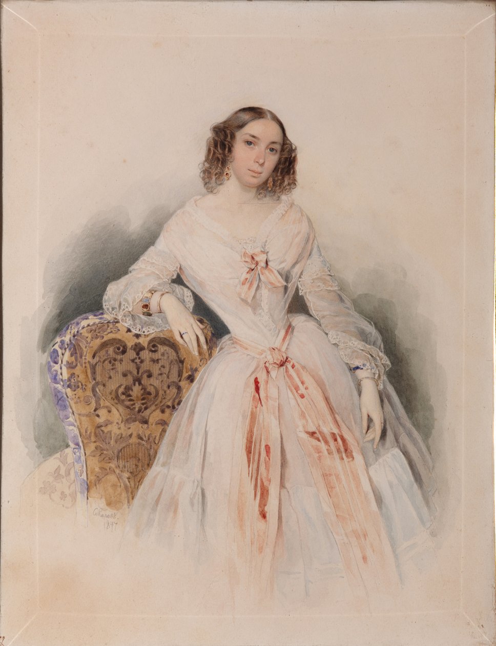 Portret Praskowii Nikołajewnej Ryumina 1821-1897, 1847 autorstwa Pyotr Fyodorovich Sokolov