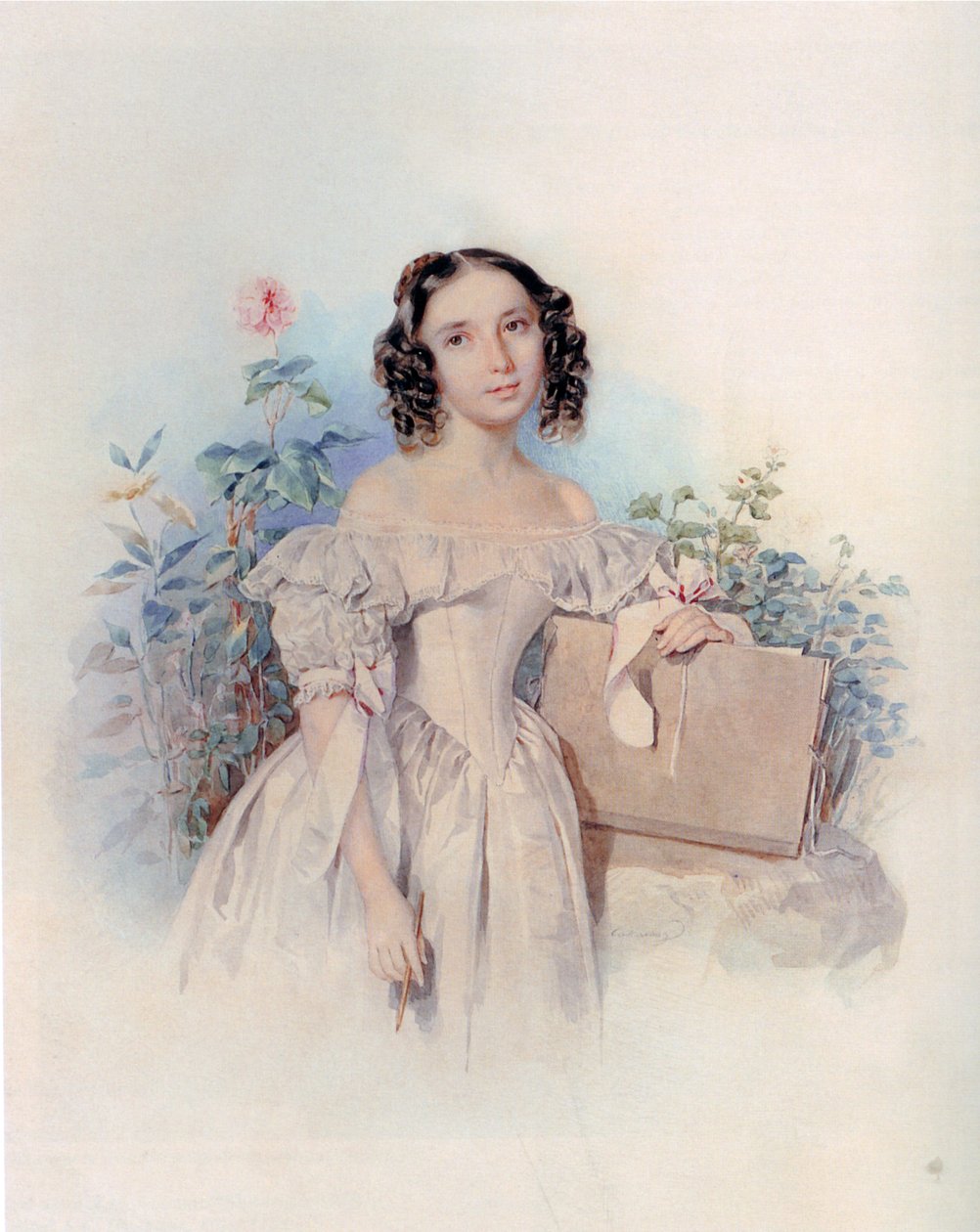 Portret księżnej Heleny Biron von Curland, z domu Meshcherskaya 1818-1843, lata 30. XIX wieku autorstwa Pyotr Fyodorovich Sokolov