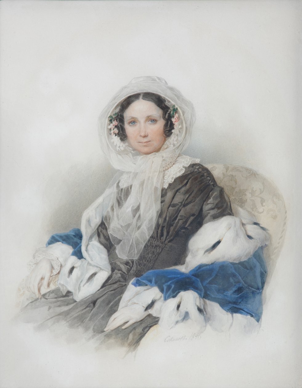 Portret Jeleny Fiodorownej Ryumina 1800-1874, 1846 autorstwa Pyotr Fyodorovich Sokolov