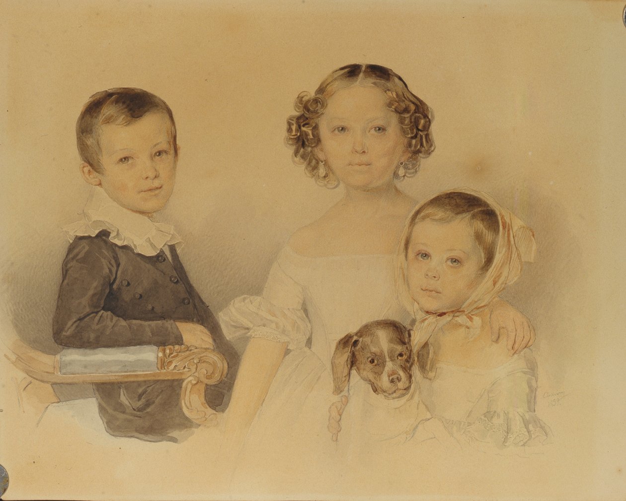 Portret dzieci Lanskoy, 1839 autorstwa Pyotr Fyodorovich Sokolov