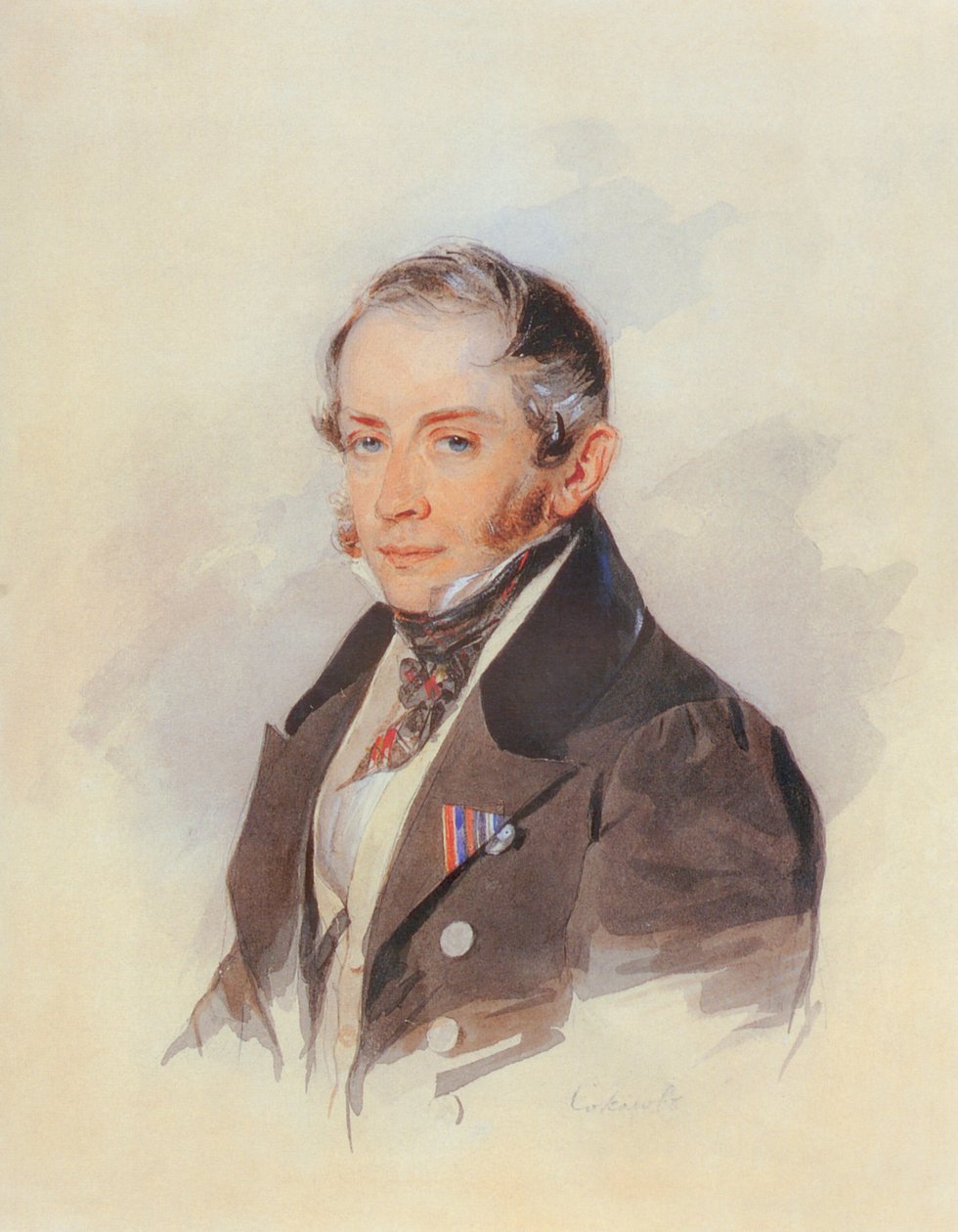 Portret kompozytora hrabiego Matvey Vielgorsky 1794-1866, lata 30. XIX wieku autorstwa Pyotr Fyodorovich Sokolov