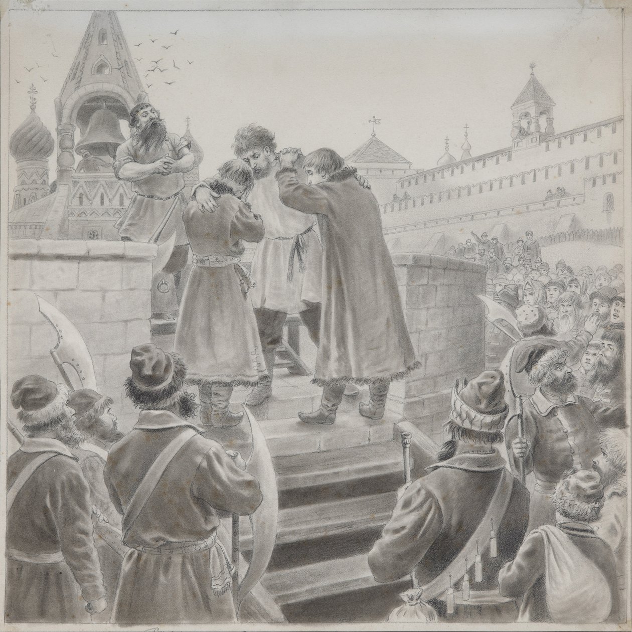 Ilustracja do wiersza Pieśń kupca Kałasznikowa M. Lermontowa autorstwa Pyotr Ivanovich Korovin