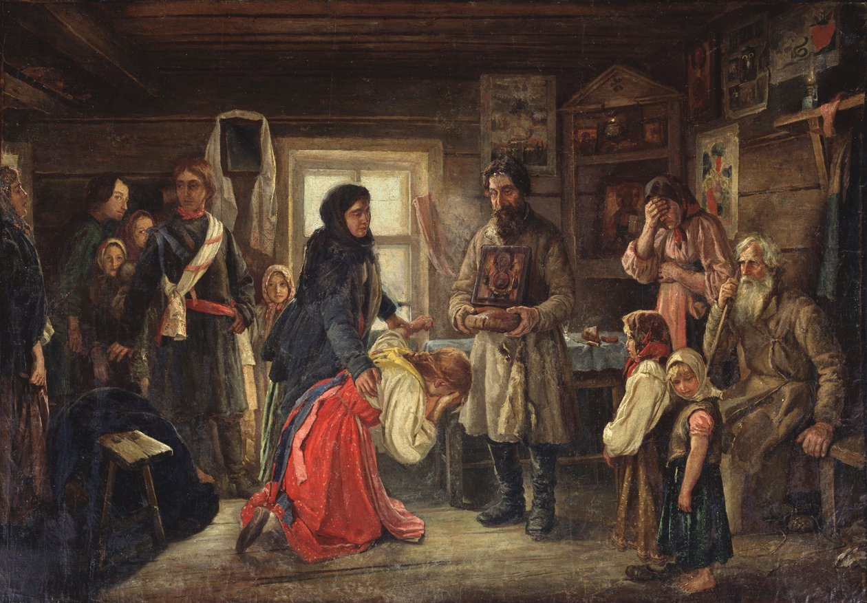 Przed ślubem, 1900 autorstwa Pyotr Ivanovich Tselebrovski