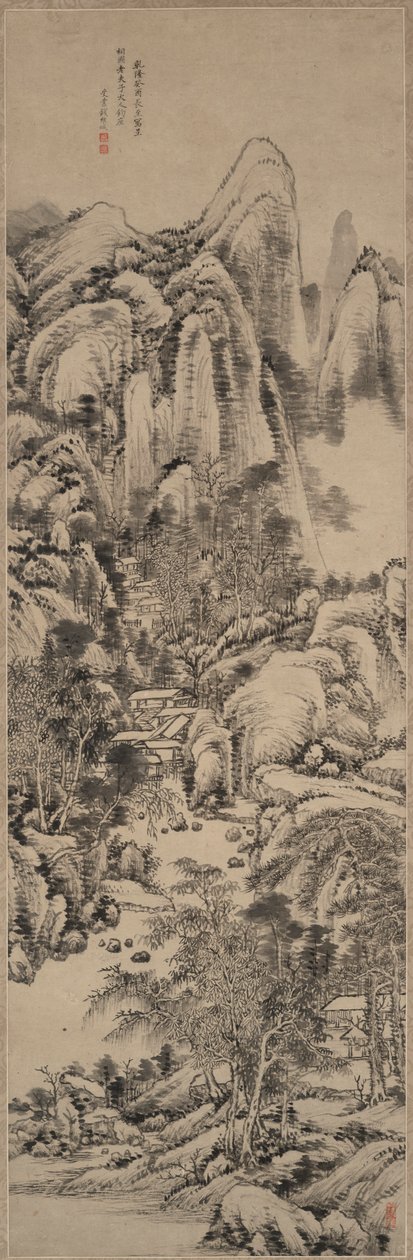 Krajobraz w stylu Huang Gongwang autorstwa Qian Weicheng
