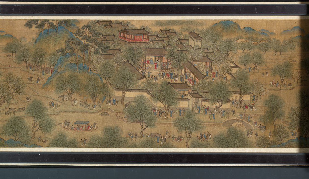 Święto Wiosny nad Rzeką (detal), handcroll autorstwa Qing Dynasty Chinese School