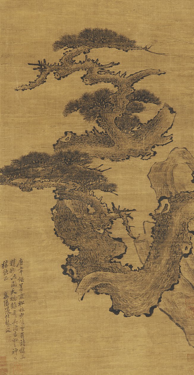 Starożytna sosna, XVII-XVIII w. autorstwa Qing Dynasty Chinese School
