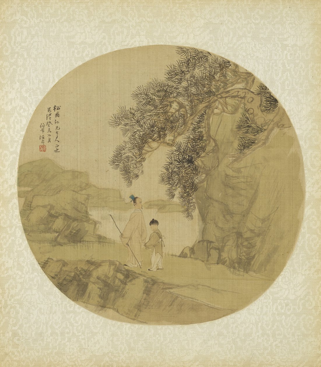 Pejzaż z postaciami, 1883 autorstwa Qing Dynasty Chinese School