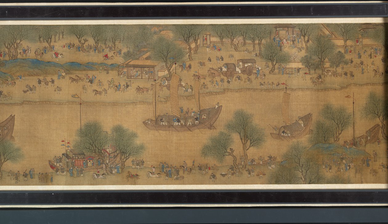 Święto Wiosny nad Rzeką (detal), handcroll autorstwa Qing Dynasty Chinese School
