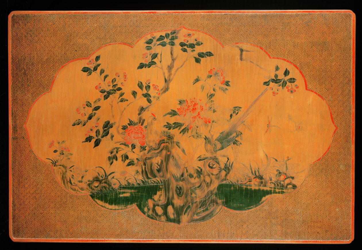 Blat, okres Kangxi (1662-1722) (lakierowane drewno i tkanina konopna) (patrz również 272133) autorstwa Qing Dynasty Chinese School