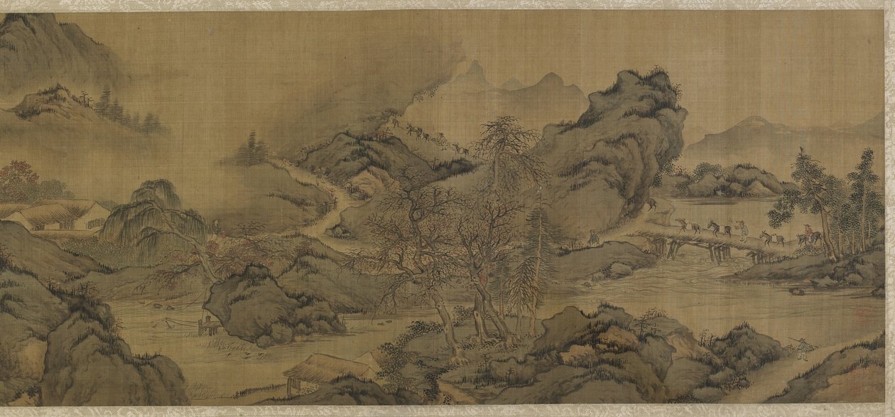 Podróżowanie po górach i potokach autorstwa Qing Dynasty Chinese School