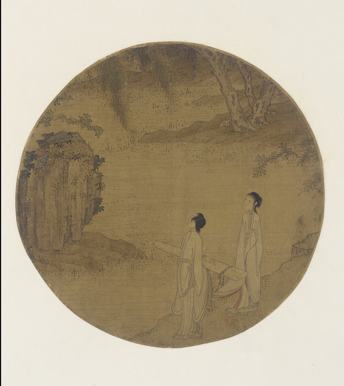 Dwie kobiety z qin (cytra) autorstwa Qing Dynasty Chinese School