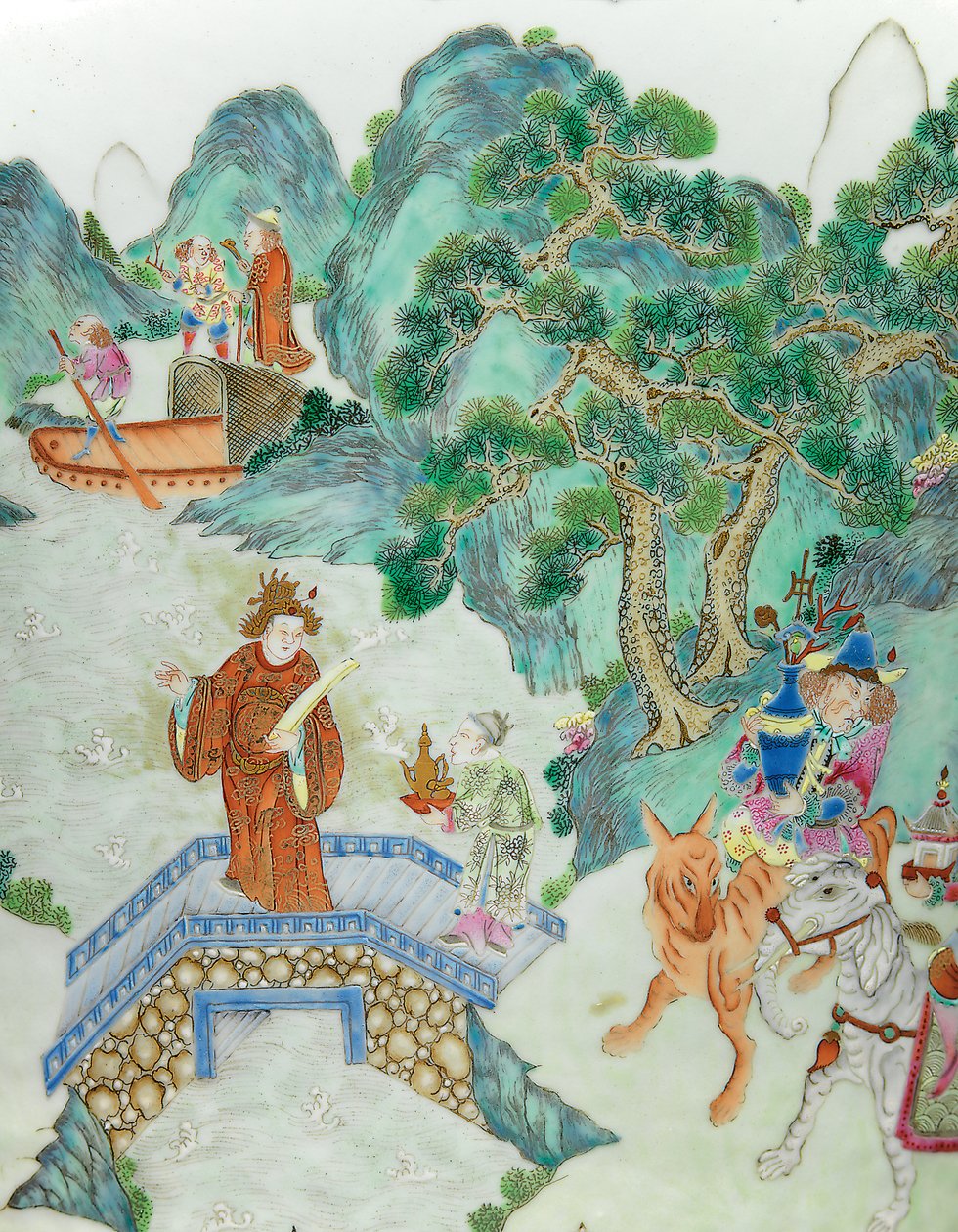 Fragment jednego z pary wazonów z różami cesarskiej rodziny (ceramiczne) autorstwa Qing Dynasty - Jiaqing Period Chinese School