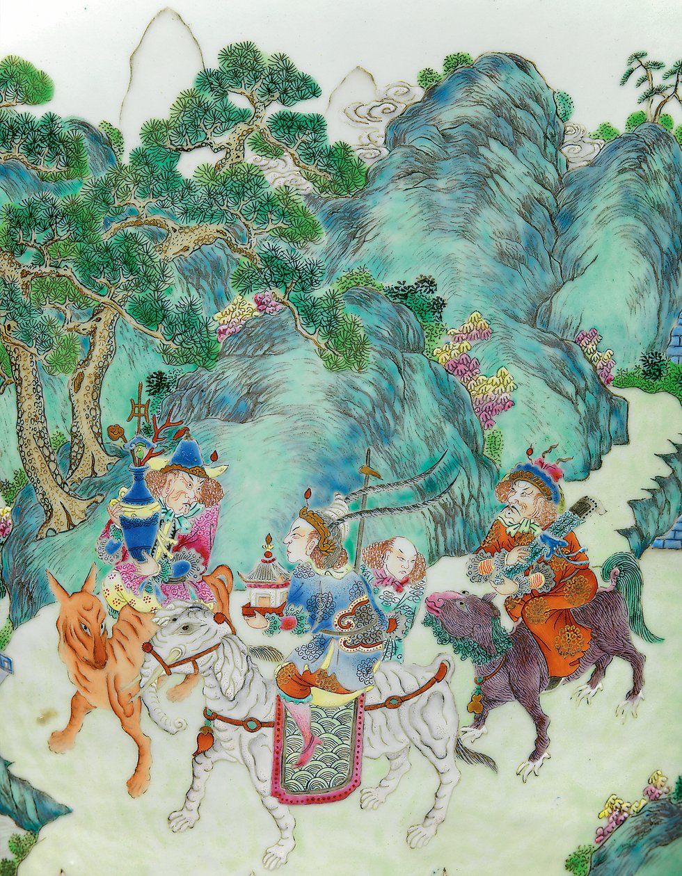 Fragment jednego z pary wazonów z różami cesarskiej rodziny (ceramiczne) autorstwa Qing Dynasty   Jiaqing Period Chinese School