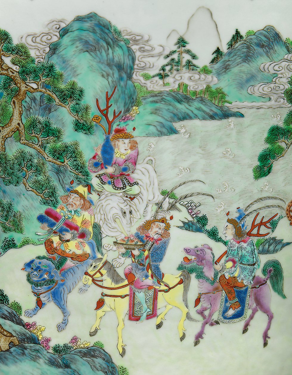 Fragment jednego z pary wazonów z różami cesarskiej rodziny (ceramiczne) autorstwa Qing Dynasty   Jiaqing Period Chinese School