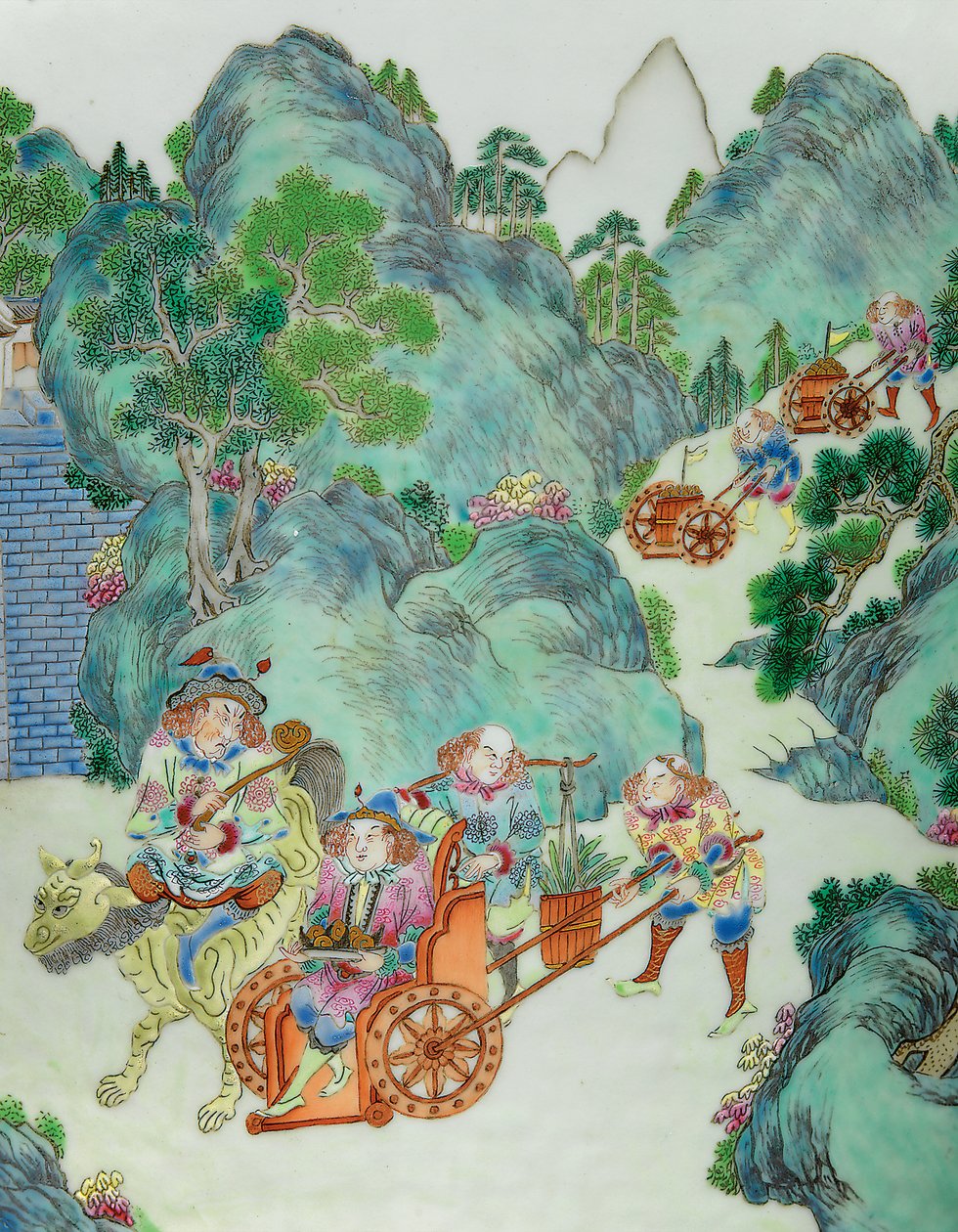Fragment jednego z pary wazonów z różami cesarskiej rodziny (ceramiczne) autorstwa Qing Dynasty   Jiaqing Period Chinese School