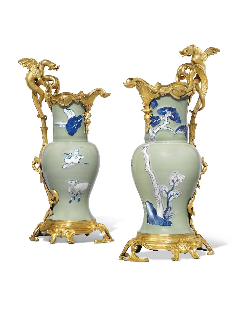 Para dzbanów Ludwika XV, porcelana 1662-1722, oprawy ok. 1745-49 autorstwa Qing Dynasty   Kangxi Period Chinese