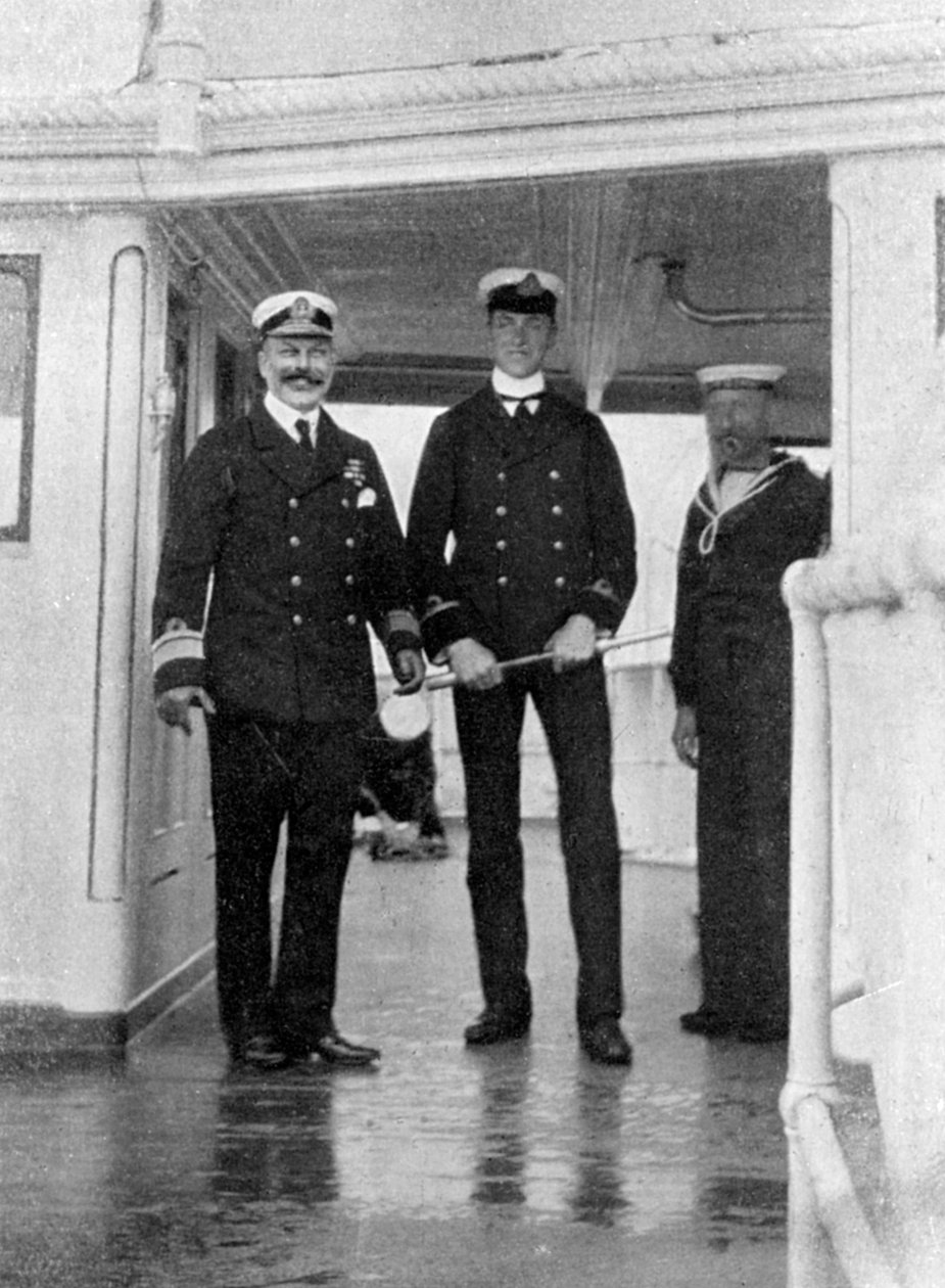 Komandor Sir Archibald Milne 1855-1938 i jego podporucznik Pipon, 1908. autorstwa Queen Alexandra